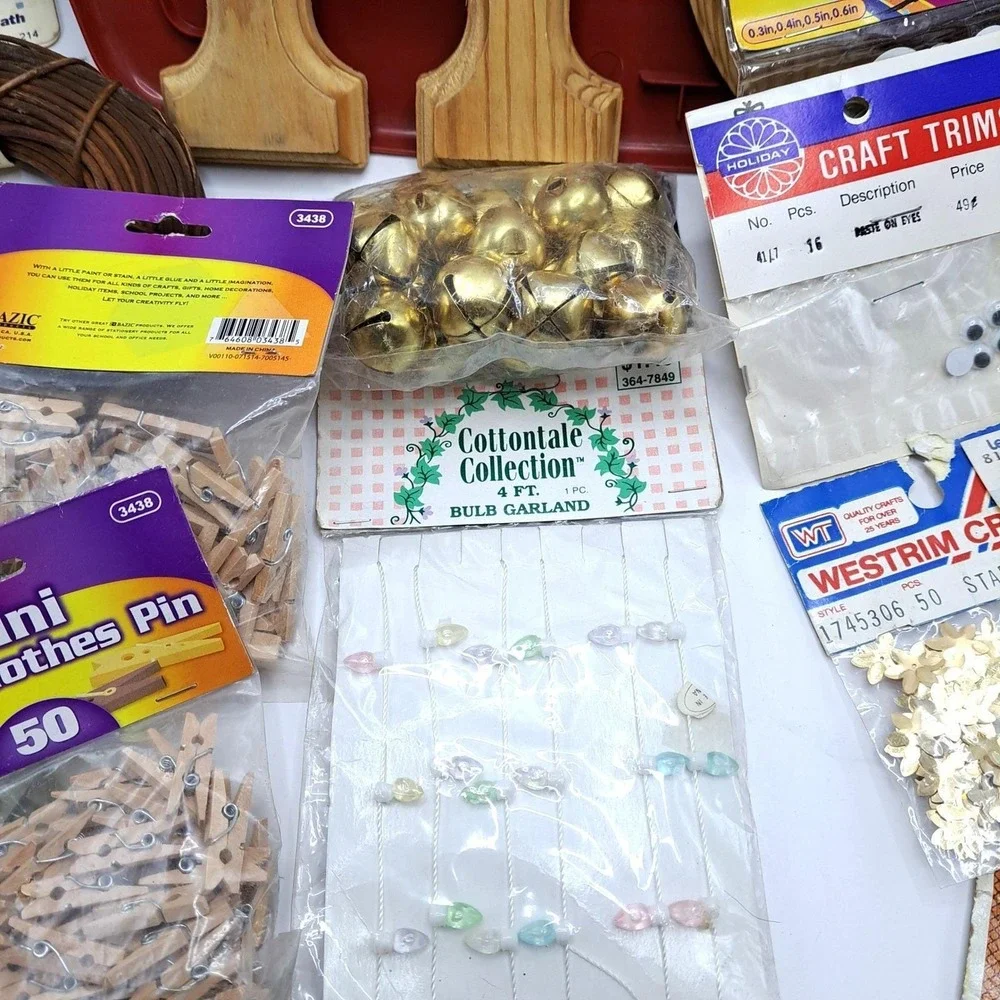 Vintage Mixed Craft Lot DIY Supplies 1970s 1980s 1990s Original Packages
